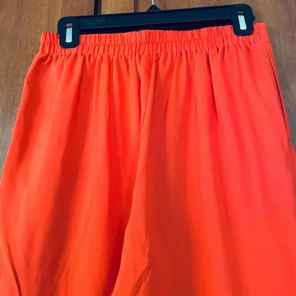 Milly Pants Tapered Leg Half Elastic Waist Pull On Orange Size Small - Picture 7 of 9